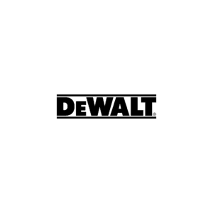 Logotipo de DEWALT centrado sobre un fondo blanco.